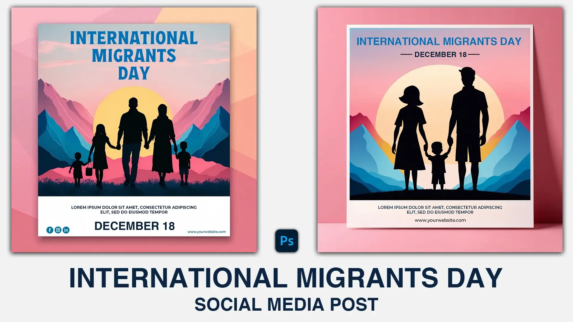 International Migrants Day Family Journey Sunset Instagram Post